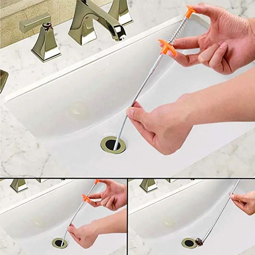 Flexible Drain Clog Remover – Hair & Sink Cleaning Tool (60cm) ROYAZA
